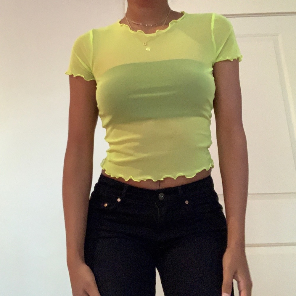 Neon Yellow Sheer shirt